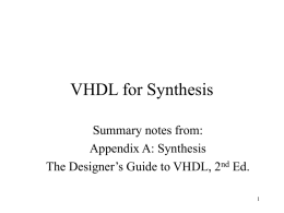 VHDL for Synthesis - University of New Mexico