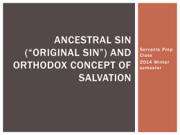Ancestral Sin (“Original sin”) and Orthodox Concept of