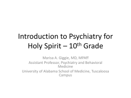 Introduction to Psychiatry for Pre