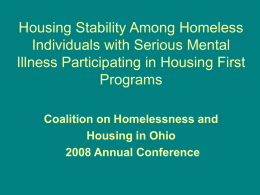 Housing Stability among Homeless Individuals with Serious