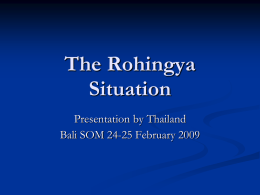 The Rohingya Situation