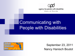 Working with people with developmental disabilities