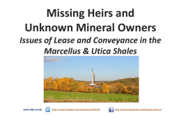 Missing Heirs and Unknown Mineral Owners Issues of Lease