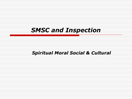 SMSC Spiritual Moral Social & Cultural