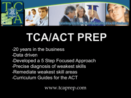 TCA/ACT Prep - duPont Manual High School