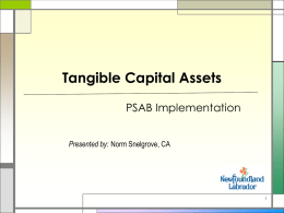 Tangible Capital Assets (TCA) Presentation [PPT