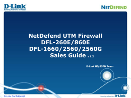 NetDefend SOHO DFL-160 Sales Guide v1.00