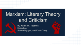 Marxism: Literary Theory and Criticism