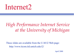 Internet2 - University of Michigan