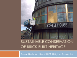 Sustainable Conservation of Modern Architecture