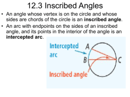 12.3 Inscribed Angles - Cardinal O'Hara High School