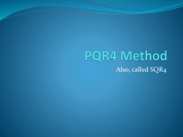 PQR4 Method