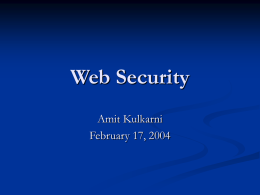 Web Security - Texas Tech University