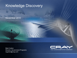 Cray Corporate Update - Data Management Association