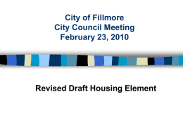 City of Fillmore – Revised Housing Element September 16, 2009