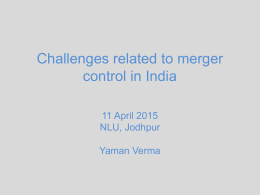 Merger Control: Issues and Challenges