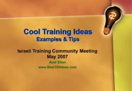 Cool Training Ideas Examples & Tips