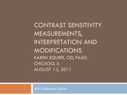 Contrast Sensitivity Measurements, Interpretation and