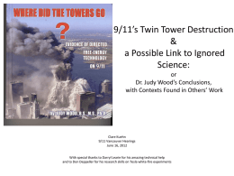 9/11’s Twin Tower Destruction and a Possible Link to