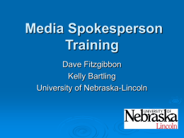 Media Spokesperson Training - University of Nebraska–Lincoln