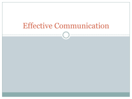 Effective Communication - David Crockett High School