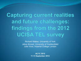 UCISA TEL Survey 2012