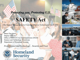 SAFETY Act Insurance Evaluation