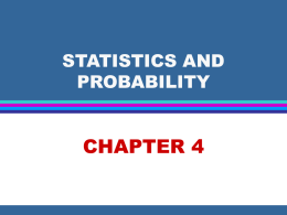 STATISTICS AND PROBABILITY - USF :: College of Arts and