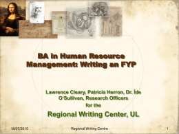 BA in Human Resource Management: Writing an FYP
