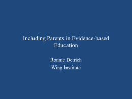 Engaging Parents in Evidence