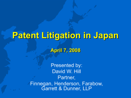 Patent Litigation in Japan - Law Seminars International