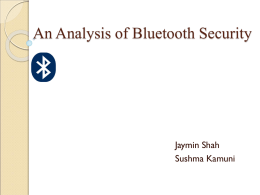 An Analysis of Bluetooth Security