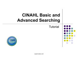 CINAHL Basic Searching - Critical care nursing