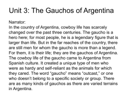 Unit 3: The Gauchos of Argentina