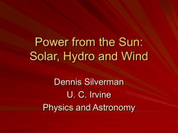 Power from the Sun - University of California, Irvine