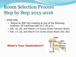 Room Selection Process (RSP)