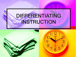 Differntiated Instruction - Connecticut Technical High