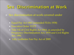 Sex Discrimination at Work
