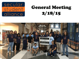 General Meeting 1/14/15