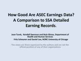 How Good Are ASEC Earnings Data? A Comparison to SSA