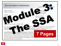 Module 3: The SSA