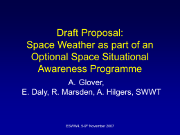 Draft Proposal: Space Weather as part of an Optional Space