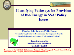 Identifying Pathways for Provision of Bio