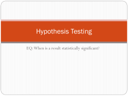 Hypothesis Testing - Welcome to Mrs. Stabler's Math