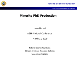 Minority PhD Production - NSF-AGEP