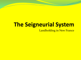 The Seigneurial System