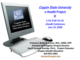 Coppin State University eHealth Project