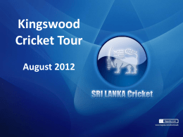 Kingswood Cricket Tour August 2012