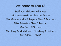 Welcome to Year 6!