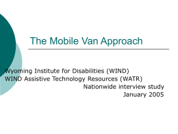 The Mobile Van Approach - RESNA Catalyst Project